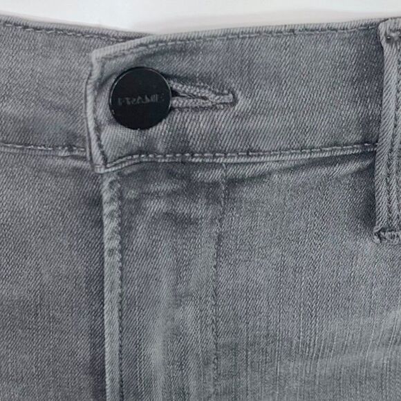 Frame Denim Le High Skinny Jeans in Gray Grimes Wash Velvet Tux Stripe Size 31 - Picture 5 of 9